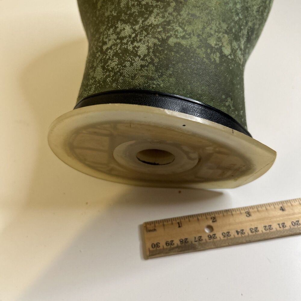 Vintage Millinery Cloth Mannequin Head Wig Hat Block Form Stand Display Green - Picture 12 of 12
